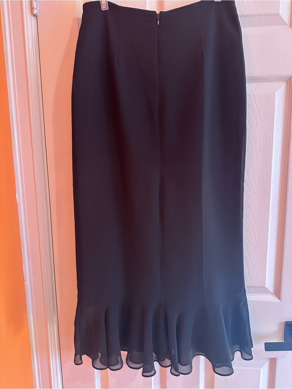 Classic Black Midi Skirt with Flounce Hem